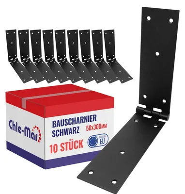 Produktbild von Solidchoice – Set mit 10 robusten Türscharnieren in Schwarz