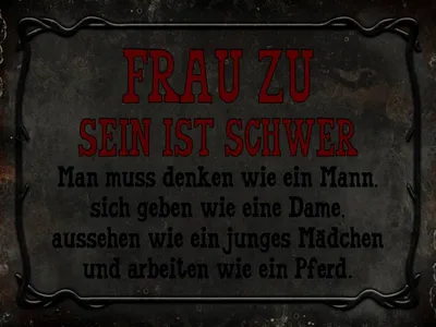 Produktbild von vianmo Holzschild 30x40 cm Frau zu sein ist schwer man muss