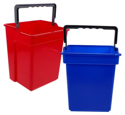 Produktbild von 2 Stück Plastikeimer mit Henkel für Reinigungstrolley
