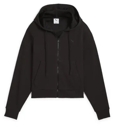 Zdjęcie produktu dla Bluza z kapturem PUMA HER Comfort Crop, pełny zamek, kolor: czarny, rozmiar: S