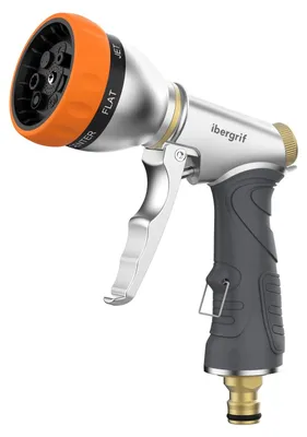 Immagine prodotto di Pistola per tubo da giardino - Ottone - 7 modalità di getto - Metallo