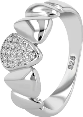 Produktbild von "Anneli" 925/- Echt Silber Damenring, rhodiniert mit Zirkoniabesatz