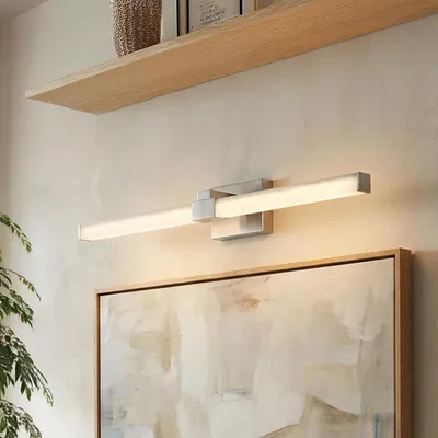 Immagine prodotto di Luce a specchio LED in acciaio inox 100 cm di larghezza IP44 cromo bianco allungato bianco neutro 4100 K 2050 lm