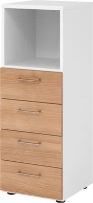 Produktbild von Hammerbacher Regal 3OH 4Schübe ws/Nussbaum 4032062324905