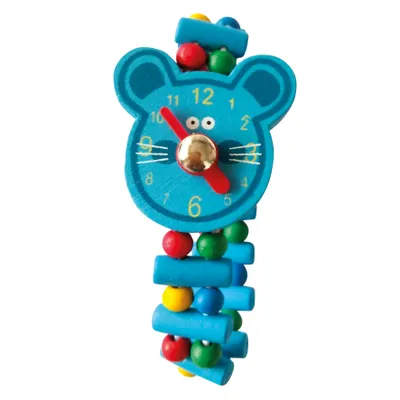 Produktbild von Bino Kinderuhr aus Holz, Uhr lesen lernen mit Holzuhr Maus für Kinder ab 3 Jahre