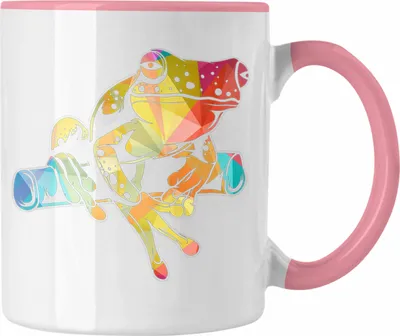 Produktbild von Trendation - Frosch Tasse Geschenk Polygon Grafik Frösche Grafik Lustig (Rosa)