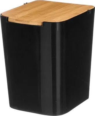 Zdjęcie produktu dla KINVARA | Kosz na śmieci - Kosz na śmieci - 24 x 18 x 24 cm - Czarny - Kosz na śmieci - z pokrywą