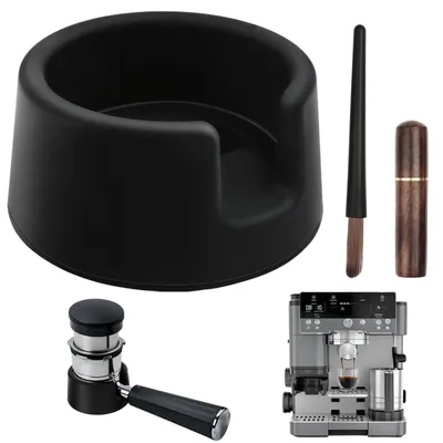 Produktbild von 3-in-1-Zubehörset für Kaffeezubereitung, Modell ES601: Tamper-Basis, Reinigungsbürste, Rührnadel