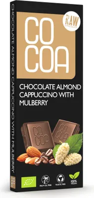 CZEKOLADA CAPPUCCINO MIGDAŁOWE Z MORWĄ BIO 40 g - COCOA