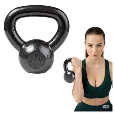 Obrázek produktu pro Kettlebell 4 kg litinová činka, kettlebell, silový trénink, fitness