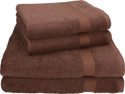 Produktbild von Betz 4-tlg. Handtuch-Set PREMIUM - 2 Liegetücher 2 Handtücher 100% Baumwolle  Farbe: nuss