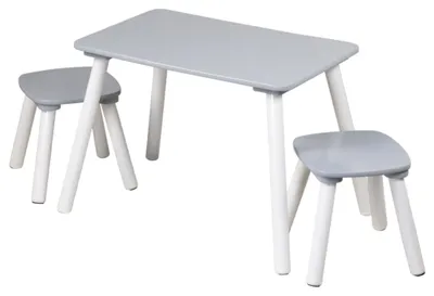 Produktbild von KESPER Kinder-Tisch mit 2 Stühlen, rechteckig, grau, 58 x 38 x 43,5 cm
