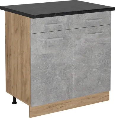Produktbild von Küchenunterschrank Vicco R-Line Beton 80 cm , AP Anthrazit, Model 53674
