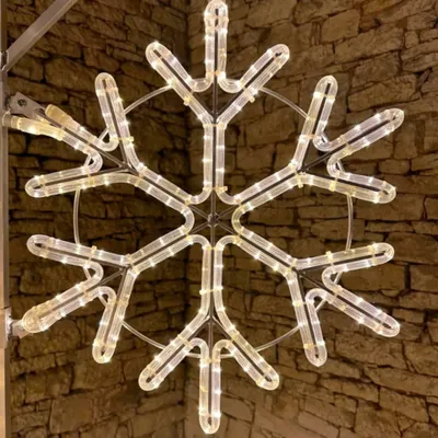 Imagen del producto de DecoLED, copo de nieve luminoso LED, compatible con voltaje estándar, 100 cm, luz blanca cálida