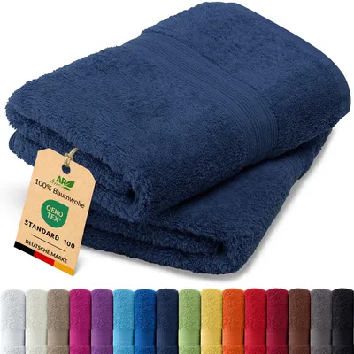 Produktbild von 2er-Set ARIZONA Handtuch-Serie von AR Line – 100% Baumwolle, 500 g/m², 2er-Set Handtücher 50x100 cm, Farbe: Dunkelblau