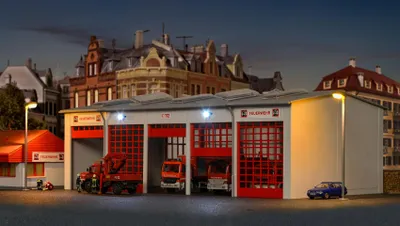 Zdjęcie produktu dla kibri 39219 H0 Hala pojazdów straży pożarnej