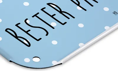 Produktbild von Mr. & Mrs. Panda Wandbild Bär König DIN A4 - Blau Pastell - Geschenk, Teddy, Vater, Vatertag, Blechschild, Daddy, Papi, Schild, tafel, Papa, Dekoschild Metall, Türschild