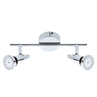 Immagine prodotto di Lampada da bagno a LED faretto orientabile 2xGU10 da 4 W cromato IP44 Briloner