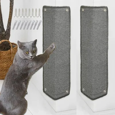 Produktbild von Katze Kratzschutz Katzenkratzmatte Sisal Katzenkratzmatte Kratzmatte für Katze Katzenkratzmatte für Sofa Möbel Tür Kratzschutz 60 × 18 cm(Grau)