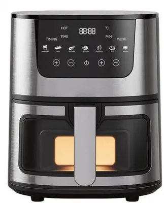 Image de Friteuse à air chaud numérique 7 L, sans PFAS, grille, 1 400 W, noir