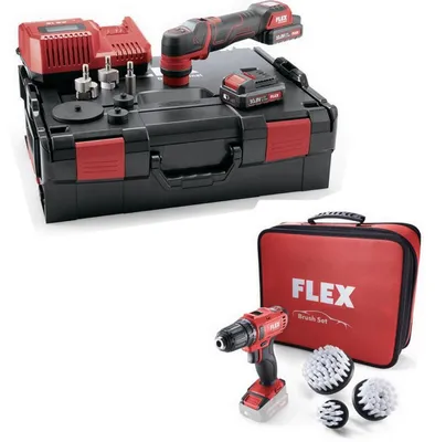 Immagine prodotto di Set Flex Akku Polierer PXE 80 10.8-EC/2.5 (con sistema di auto-rotazione) + Trapano avvitatore a batteria DD 2G