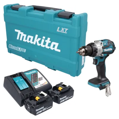 Image de Perceuse-visseuse à percussion sans fil Makita DHP 489 RGK 18 V 73 Nm sans balais + 2 batteries 6,0 Ah + chargeur + mallette