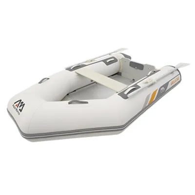 Produktbild von Aqua Marina Schlauchboot 4 Personen 296x153 cm mit Hochdruck-PVC-Gewebe Handpumpe Sitzbank Transporttasche Holzboden Paddel bis 10 PS Weiß