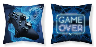 Obrázok produktu pre DETEXPOL Obliečka na vankúšik Game Over blue micro Polyester, 40/40 cm