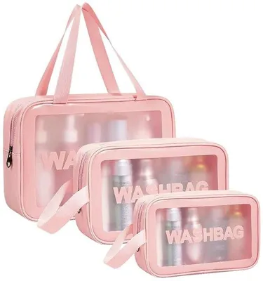 Produktbild von Kosmetik Etui, wasserdicht, transparent, Reise Größe, mit Reißverschluss