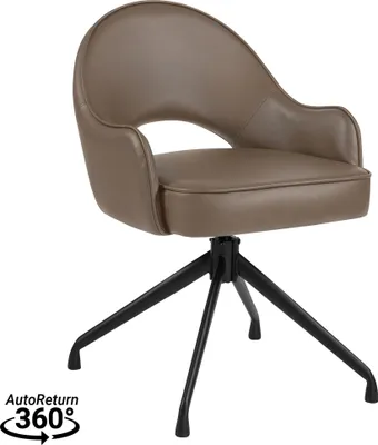 Produktbild von 4er-Set Diana | Hotel Stuhl | Taupe | Leder | Drehfuß