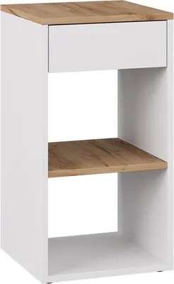 Zdjęcie produktu dla Stolik nocny Vicco Dany Biały/złoty dąb 35 x 65 cm z 1 szufladą, Model 57883