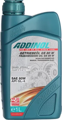 Produktbild von ADDINOL GS80W, Getriebeöl für Lenk-Verteiler und Handschaltgetriebe, mineralisch, 1 L Dose.