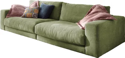 Produktbild von KAWOLA Sofa MADELINE 3-Sitzer Cord olivgrün