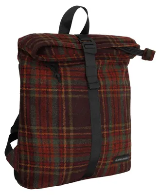 Produktbild von New Rebels Ribbi Roll Up Rolltop City Rucksack Los Angeles Scott Flanell karo burgundy