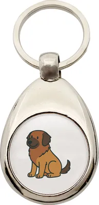 Produktbild von Huuraa Schlüsselanhänger Leonberger Comic Leo Metall Schlüsselring Einkaufswagenchip Geschenkidee