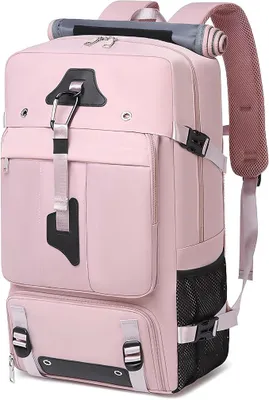 Imagen del producto de Mochila de viaje grande, 60L y 80L, mochila impermeable para actividades al aire libre (80L, color lila)