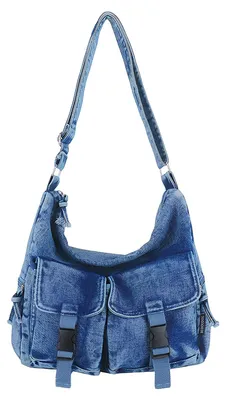 Zdjęcie produktu dla Solidchoice - Duża torba typu shopper z denimu z wewnętrzną przegródką