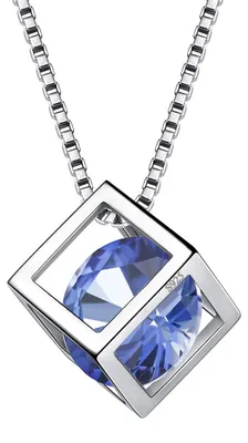 Produktbild von Aurora Tears Juni Birthstone Mondstein CZ Square Anhänger Halskette 17.7" DP0028