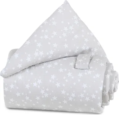 Produktbild von babybay Gitterschutz Piqué für Verschlussgitter, perlgrau Sterne weiß