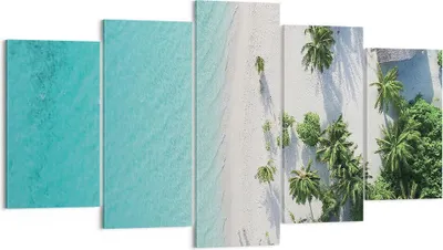 Produktbild von Bild auf Leinwand - Leinwandbild - 5 Teile - Luftaufnahmen himmlisch Strand - 160x85cm - Wand Bild - Wanddeko - Wandbilder - Leinwanddruck - Bilder - Wanddekoration - Leinwand bilder - EA160x85-4532