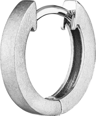Produktbild von Einzel 925er Sterlingsilber Klappcreole Ohrring 12,4mm Matt Anlaufgeschützt 4800