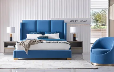 Produktbild von Schlafzimmer Luxus Bett Möbel 2x Nachttisch Set Betten dubai hotel möbel 3tlg.