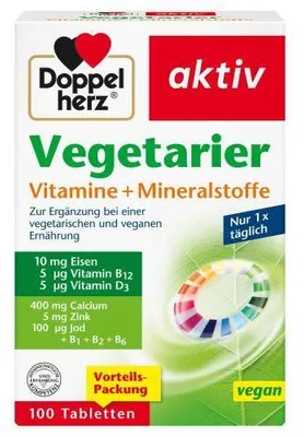 Produktbild von Doppelherz Vegetarier Vitamine+Mineralstoffe aktiv 100 St