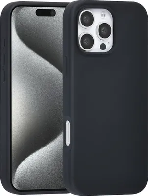 Immagine prodotto di Custodia posteriore TUNIQ per iPhone 16 Pro Max - Silicone liquido di alta qualità - Nero