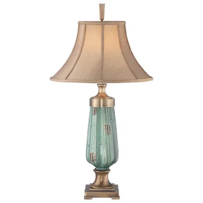 Obrázek produktu pro Stolní lampa, keramika, starožitná mosaz, V 86,4 cm