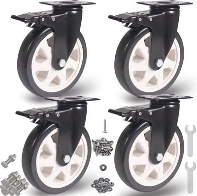Produktbild von Famanu Möbelrollen 150 mm mit Bremse - Set aus 4 schweren Rollen