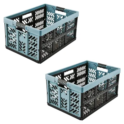Immagine prodotto di Set di 2 contenitori pieghevoli "ben Profi", capacità 45 litri, colore blu nordico