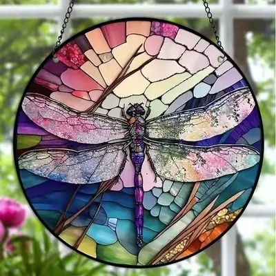 Immagine prodotto di Cattura Sole Libellula - Elegante Decorazione in Vetro Multicolore KP31573