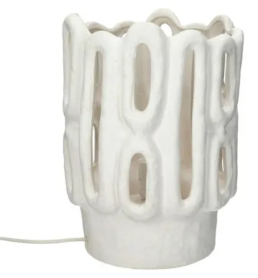 Imagen del producto de Lámpara de mesa Pomax Cadiz, color blanco, diámetro 26,5 cm, altura 35,5 cm