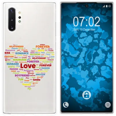 Produktbild von PhoneNatic Case kompatibel mit Samsung Galaxy Note 10+ Silikon-Hülle pride Herz M5